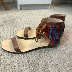Zara Multicolor Fringe Sandals